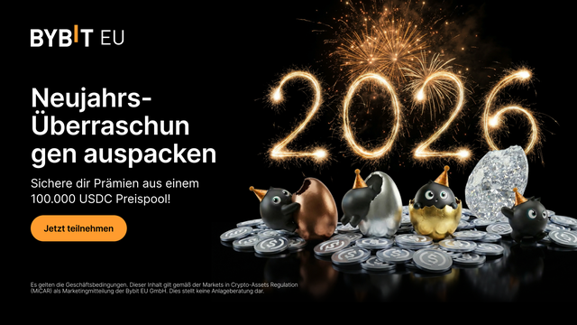 Neujahrs-Überraschungen auspacken Sichere dir Prämien aus einem 100.000 USDC Preispool!