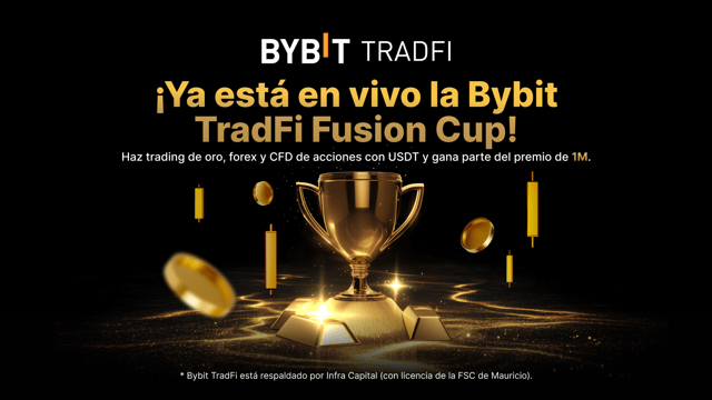 🏆 Bybit TradFi Fusion Cup: Prueba TradFi y consigue tu parte del fondo de premios de 1 millón de USDT!