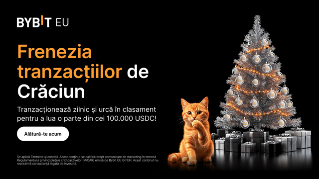 Frenezia tranzacțiilor de Crăciun: Urcă în clasament și revendică zilnic câștiguri din cei 100.000 USDC!