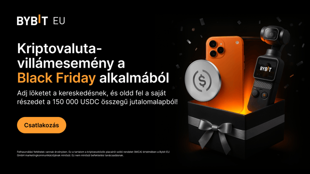 Kriptovaluta-villámesemény a Black Friday alkalmából: Egy 150 000 USDC értékű jutalomalappal adhatsz löketet a kereskedésnek!