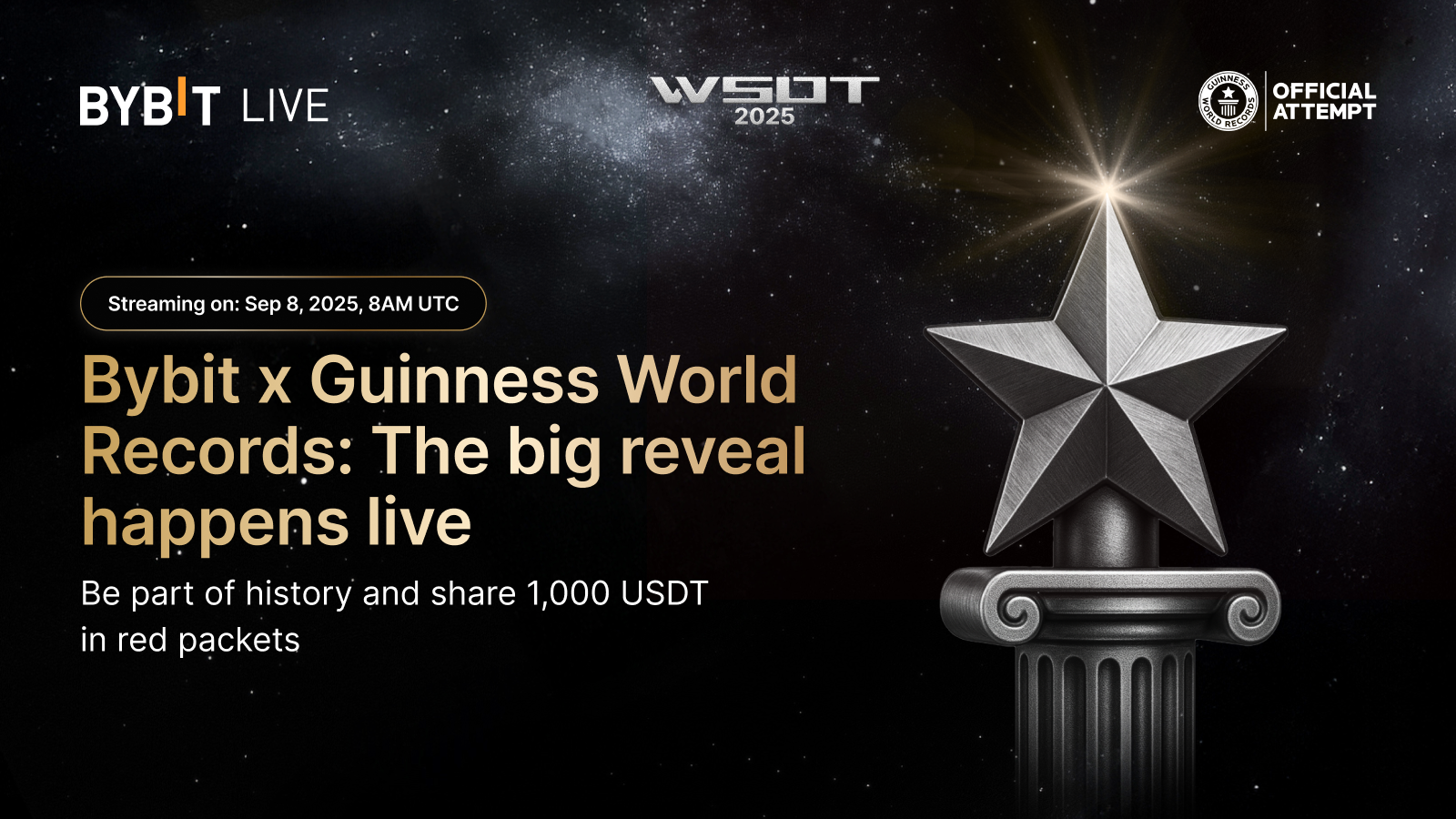 Bybit Announcement | [Global special] Bybit x Guinness World Records: The  big reveal happens live