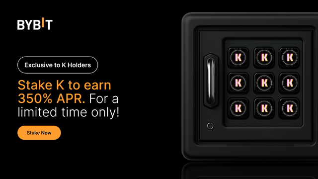 Join the K party: Stake K to earn 350% APR and share a 150,000 K prize pool!