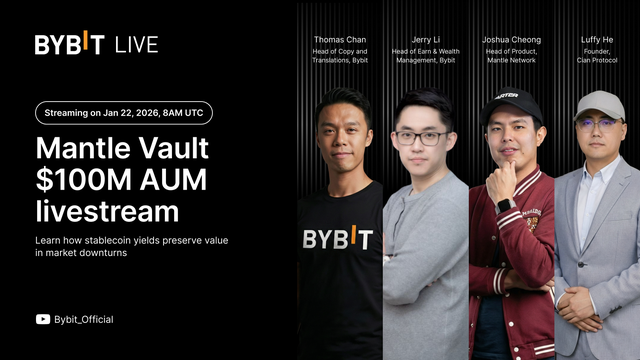 [Livestream] Mantle Vault hits 100M USDT in AUM: Learn how stablecoins provides assurance in a market downturn