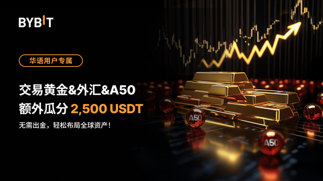 华语福利加码：在 Bybit 交易黄金、外汇、股指，额外瓜分高达 $2,500 奖池！