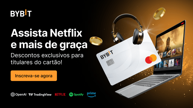Streaming grátis é com o Cartão Bybit: Aproveite descontos na Netflix, Spotify e muito mais, exclusivo para titulares do cartão!