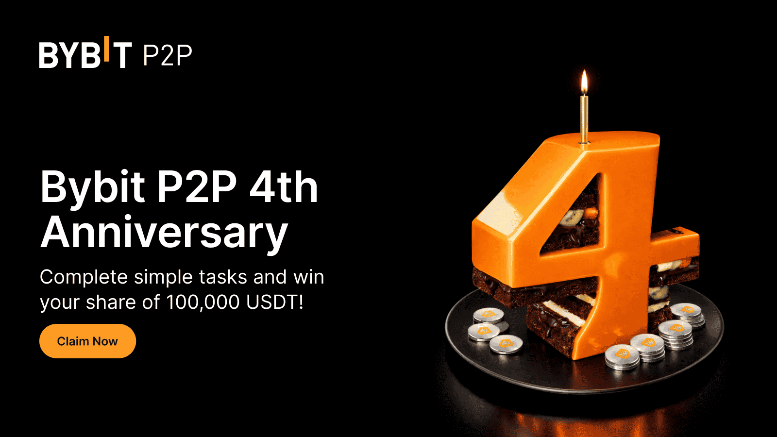 Bybit Announcement | Bybit P2P 4th Anniversary: Celebrate and win your  share of 100,000 USDT!