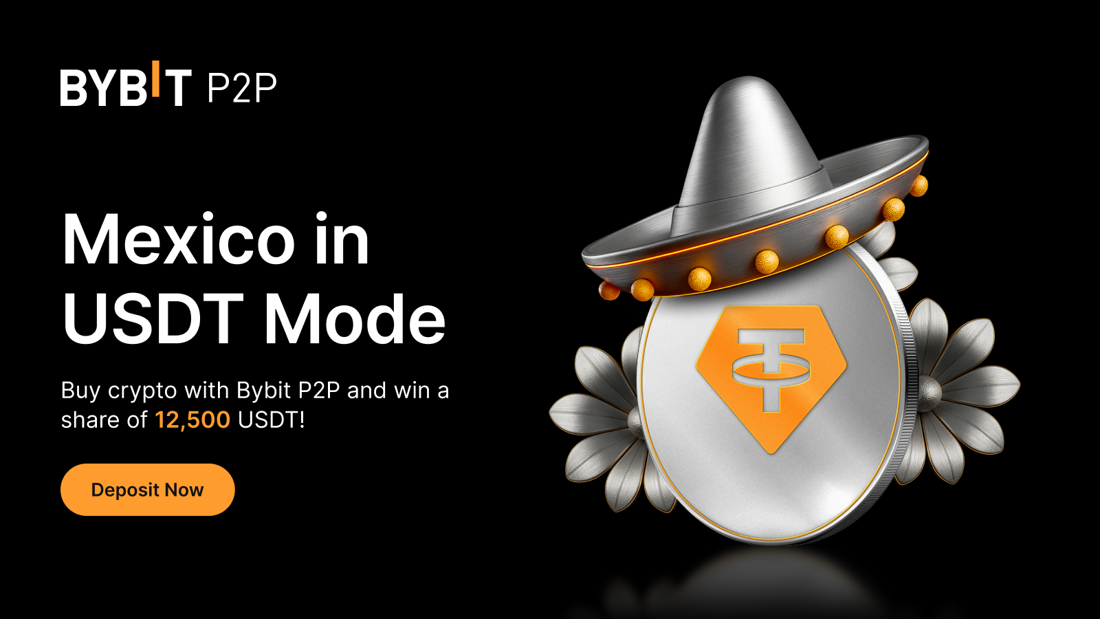 Bybit Announcement | Mexico in USDT Mode: Buy crypto with Bybit P2P and win  a share of 12,500 USDT!!