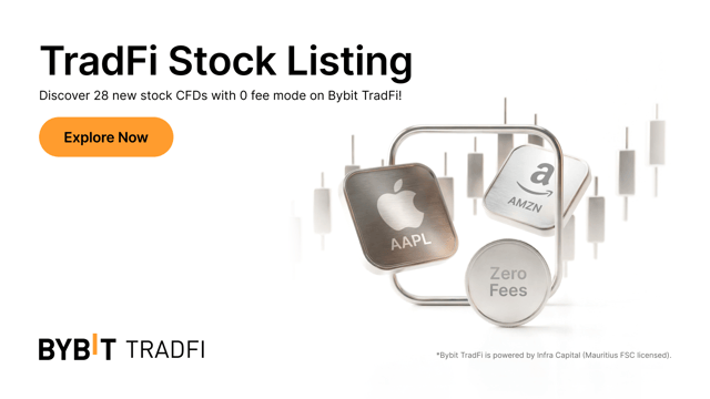 TradFi stock listing: 28 stock CFDs now live on Bybit TradFi!