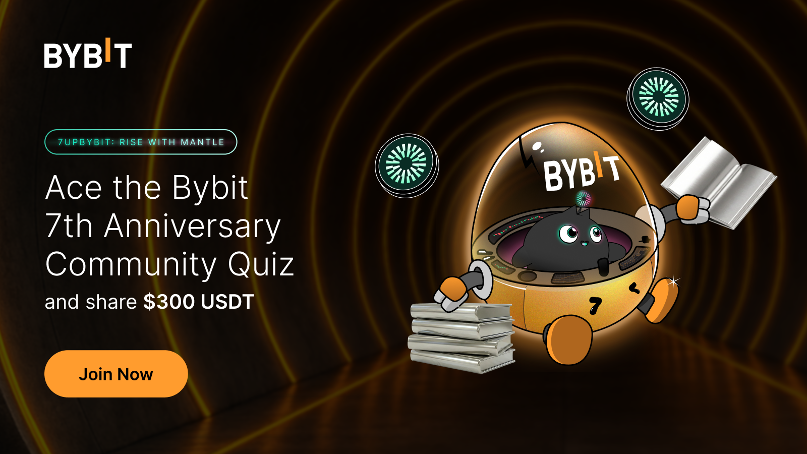 Bybit Announcement | #7UpBybit Community Quiz: Test your crypto IQ and win  a share of 300 USDT