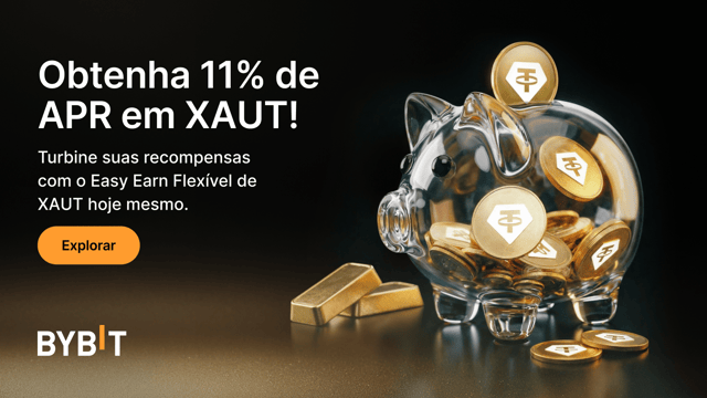 Easy Earn Flexível de XAUT: Ganhe até 11% de APR em ouro tokenizado!