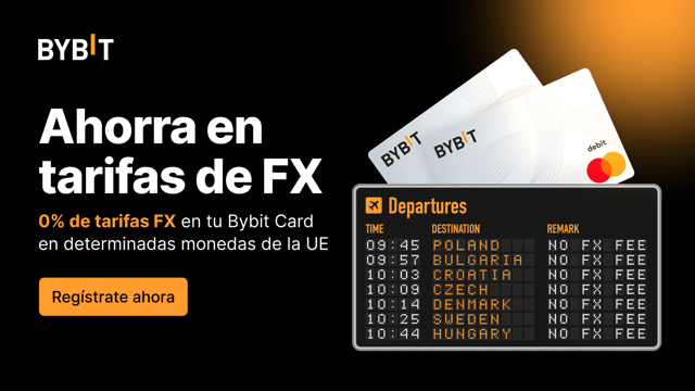 0% de tarifas por exchange de divisas en determinadas monedas locales con la Bybit Card
