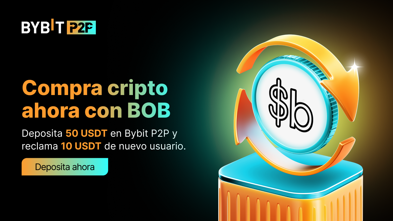 Bybit Announcement | 🎉 ¡Compra cripto con BOB en Bybit P2P y gana 10 USDT!  🇧🇴