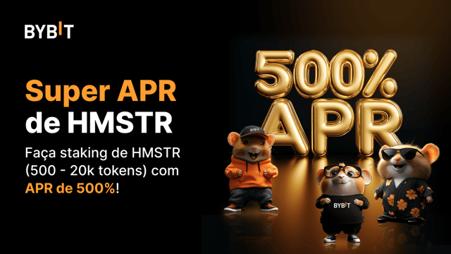 Holders de HMSTR, é hora de comemorar: Oferta exclusiva Bybit com APR de até 500% 🎁