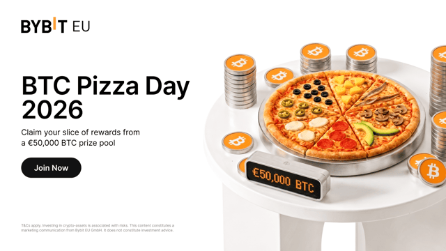 BTC Pizza Day 2026: Stack Your Slice, Earn up to 100% APR on BTC Now