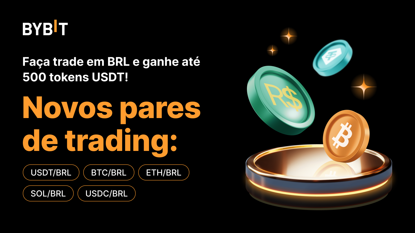 Bybit Announcement | 🇧🇷 Novidade: 5 novos pares de trading em BRL na  Bybit! Negocie e ganhe até 500 USDT