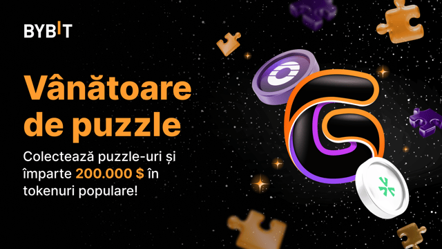 Vânătoarea de puzzle: Colectează piese de puzzle pentru a câștiga o parte din 200.000 $ sub formă de tokenuri populare!