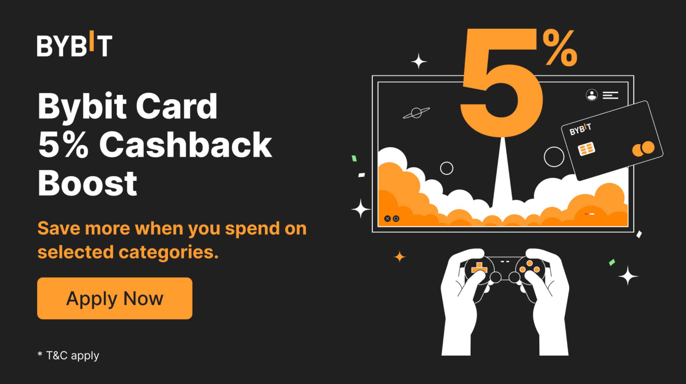 Bybit Announcement | Unlock 5% Cashback on Gaming With Bybit Card!