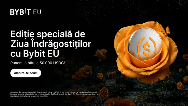 Ediție specială de Ziua Îndrăgostiților cu Bybit EU: punem la bătaie 50.000 USDC!