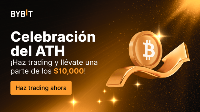 🎉 Celebramos el máximo histórico de Bitcoin: ¡Haz trading del ATH y llévate una parte de los $10,000!