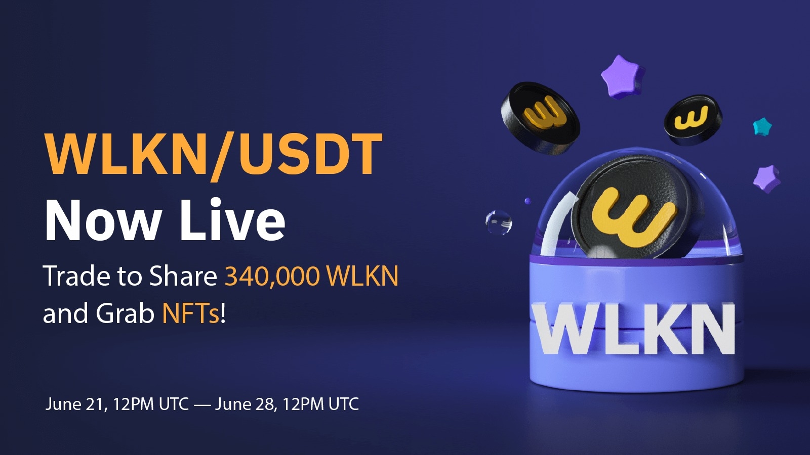 Wkln Bybit Announcement | WLKN/USDT Now Live: 340,000 WLKN and Walken NFTs ...