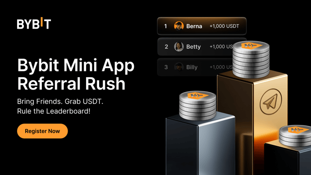Bybit Mini App Referral Rush: Refer to earn up to 1,000 USDT in rewards!