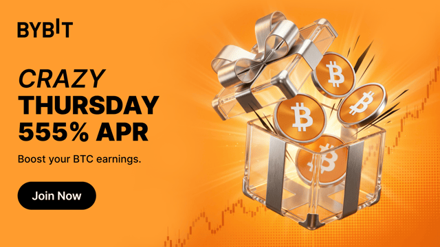 Earn up to 555% APR with BTC — Bybit’s Crazy Thursday Earn deals