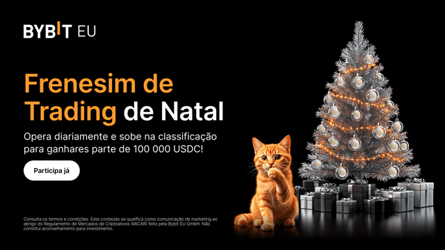 Frenesim de Trading de Natal: sobe na classificação e ganha todo dia tua parte de 100.000 USDC!Christmas Trading Frenzy: Climb the leaderboard and claim daily wins from 100,000 USDC!