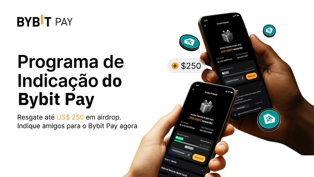 Indicações do Bybit Pay: Compartilhe. Ganhe. Repita.
