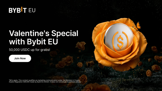 Valentine's Special with Bybit EU: 50,000 USDC up for grabs now!