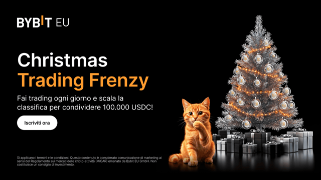 Christmas Trading Frenzy: scala la classifica e aggiudicati vincite giornaliere fino a 100.000 USDC!
