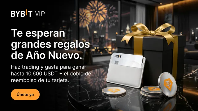 Exclusivo para VIP: Haz trading a lo grande este año nuevo y gana hasta 10,600 USDT + el doble de la tasa de reembolso de tu Bybit Card.