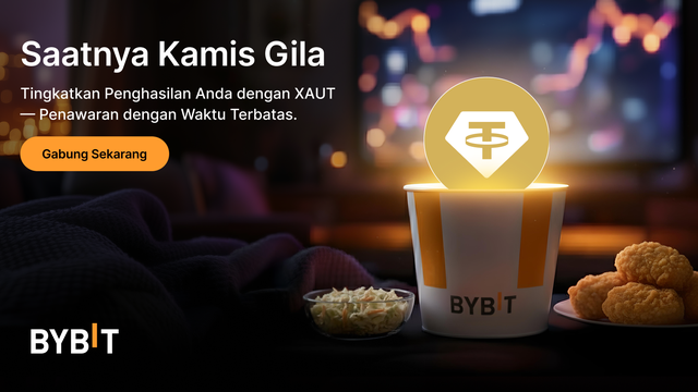 Dapatkan APR hingga 555% dengan XAUT - penawaran Earn Kamis Gila Bybit!!