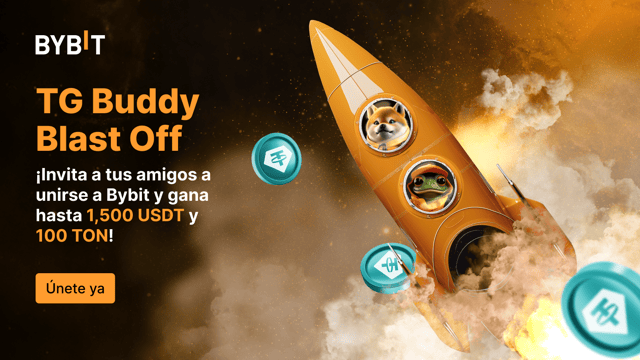 🚀 TG Buddy Blast Off: ¡gana hasta 1,500 USDT y 100 TON en el juego de referencias de Bybit! 🤝