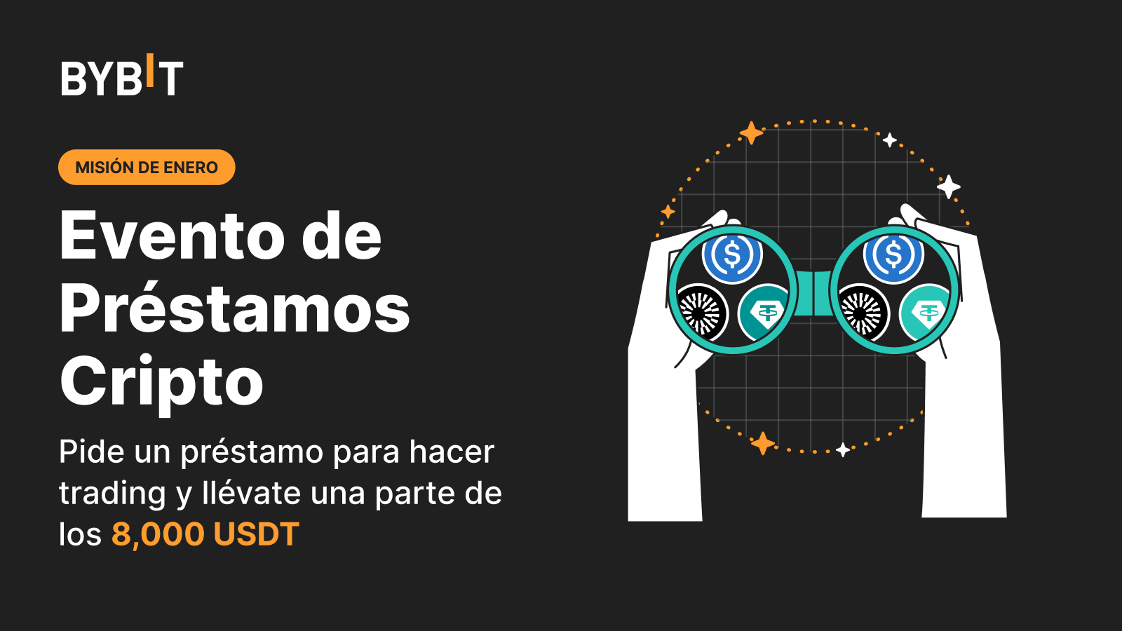 Bybit Announcement | [Aventura de Préstamos Cripto] Misión de enero:  ¡Llévate una parte de los 8,000 USDT!