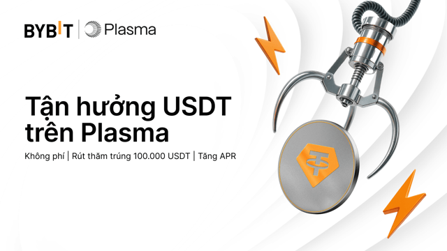 Bybit ra mắt USDT trên Plasma: Không phí, rút ​​thăm may mắn & staking lợi suất cao