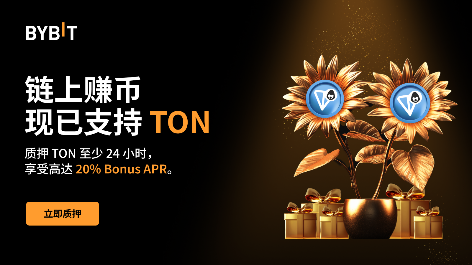 Bybit Announcement | 链上赚币现支持TON：质押TON，享最高20% 额外年化