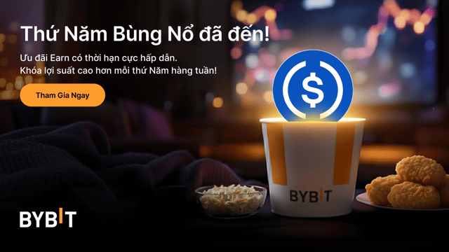 Kiếm lợi suất lên đến 200% APR với ưu đãi Earn Thứ Năm Bùng Nổ của Bybit!