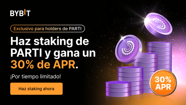 Únete a la fiesta de PARTI: ¡Haz staking de PARTI para disfrutar de un 30% de APR y compartir un fondo de premios de 200,000 PARTI!