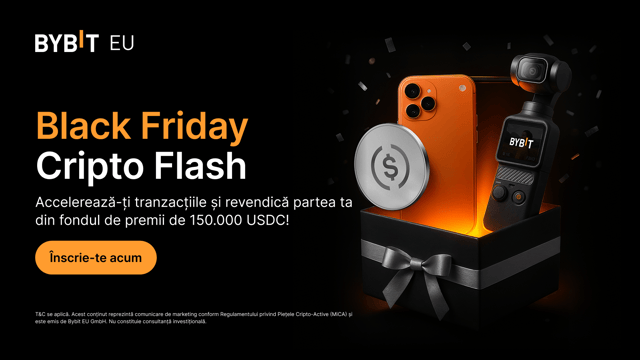 Black Friday Crypto Flash: Dă un impuls tranzacțiilor tale cu un fond de premii de 150.000 USDC!
