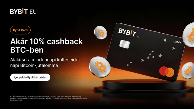 A Bybit Kártyád mostantól BTC-visszatérítést is ad.