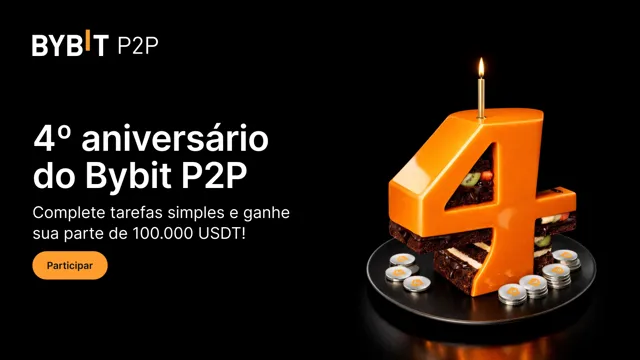 4º aniversário do Bybit P2P: comemore e ganhe sua parte de 100.000 USDT!