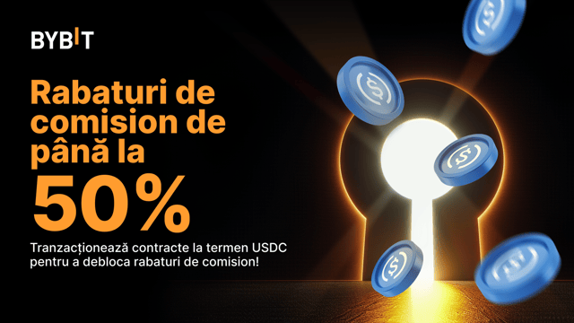 Tranzacționează contracte la termen USDC pentru un rabat de până la  50% pentru comisioane!