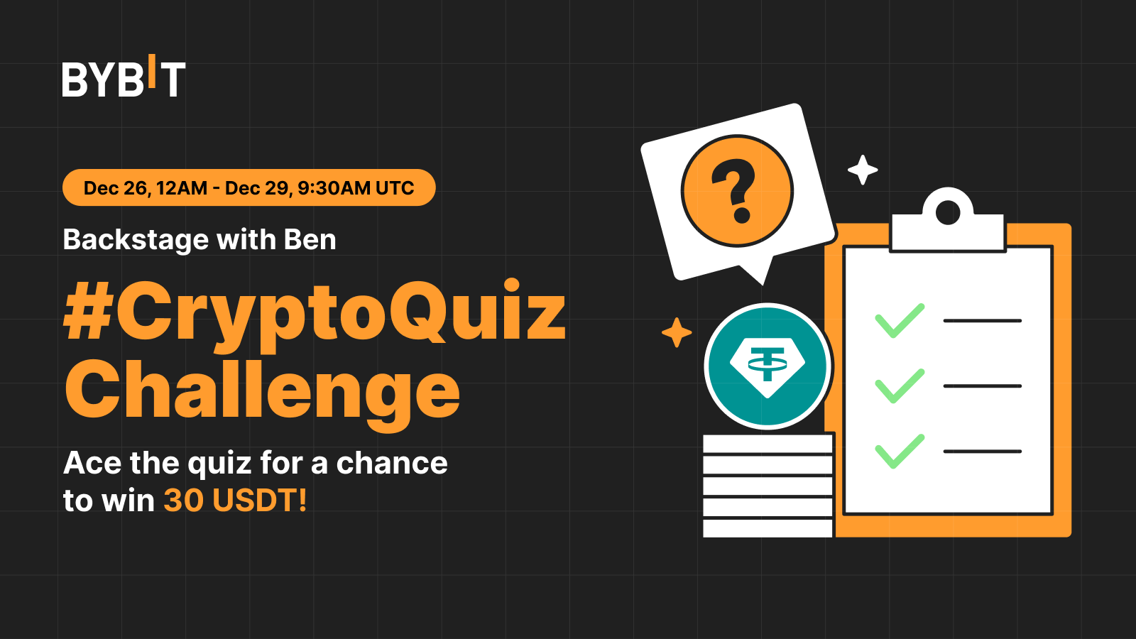 Bybit Announcement | [Backstage With Ben] Take the Quiz, Tune in to the  Livestream and Win Rewards!