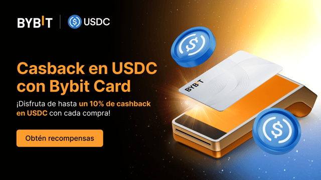 Bybit Card: ¡recibe reembolsos en USDC con cada gasto!
