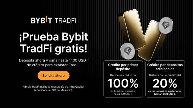 【Evento finalizado】¡Prueba Bybit TradFi gratis y deposita para ganar hasta 1,100 USDT en crédito!
