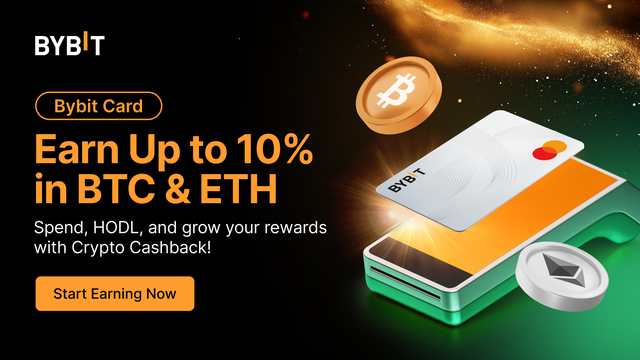 Bybit Card: Earn Up to 10% Cashback in BTC and ETH