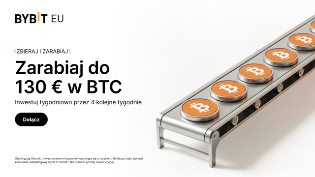 Inwestuj i zarabiaj: Tygodniowe inwestycje przez 4 kolejne tygodnie — zyskaj do €130 w BTC