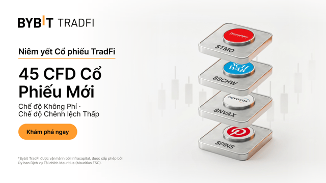 Niêm yết Cổ phiếu TradFi: 45 CFD cổ phiếu hiện đã có trên Bybit TradFi!