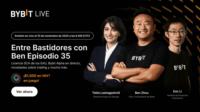 Entre Bastidores con Ben Episodio 35: licencia SCA de los EAU, Bybit Alpha en directo, novedades sobre trading y mucho más.