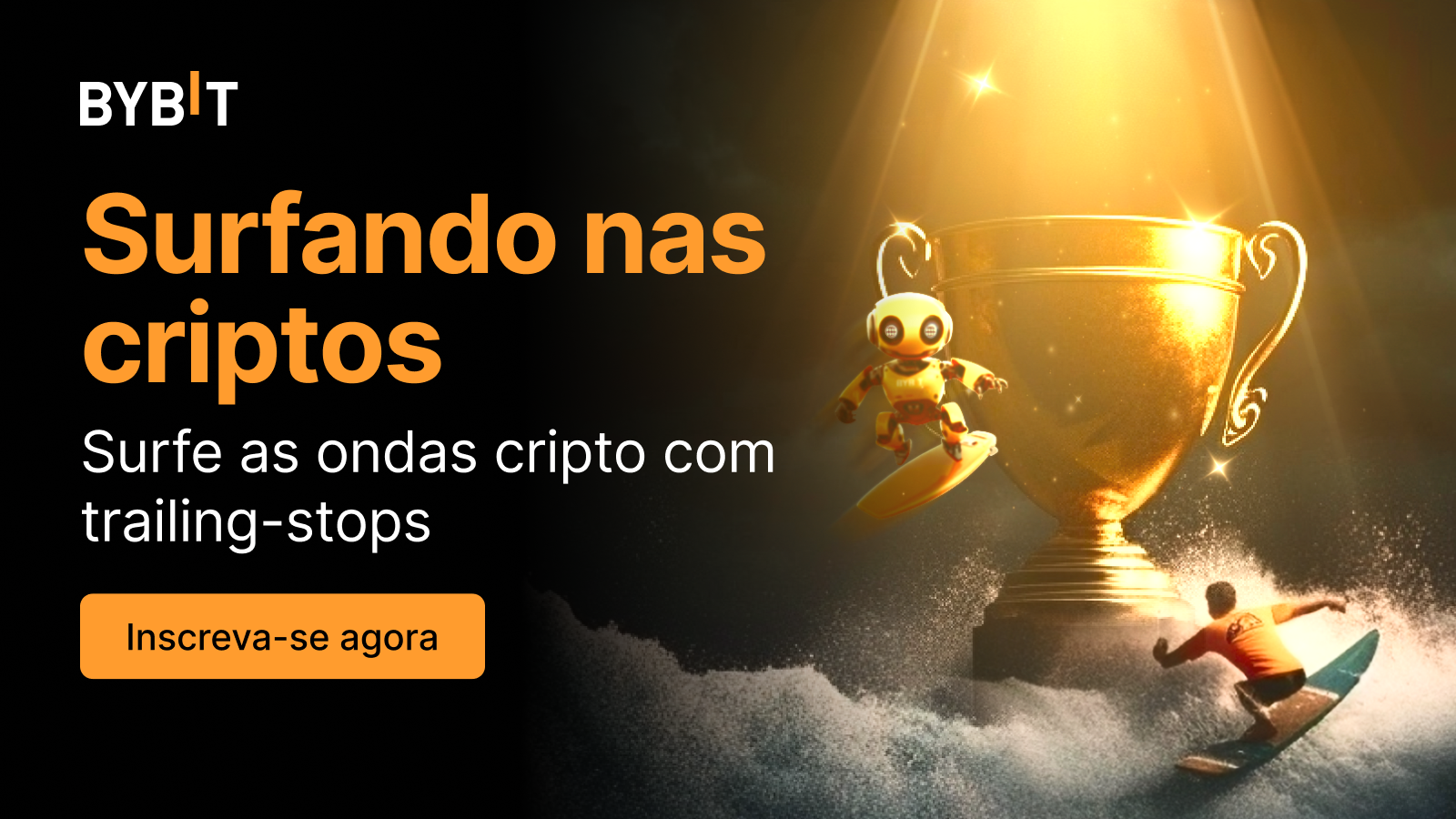 Surfando nas criptos: Aproveite as ondas com Trailing-Stops